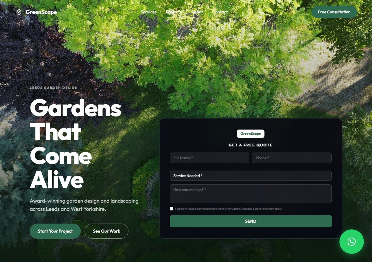 GreenScape Landscaping website — built by SiteFlash